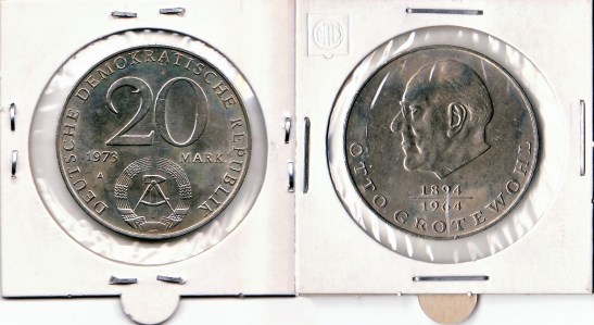 20 Mark DDR 1973 Otto Grotewohl vz